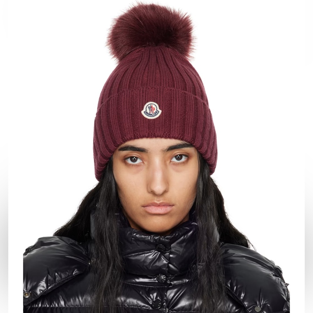 MONCLER BEANIE WITH POM POM HAT